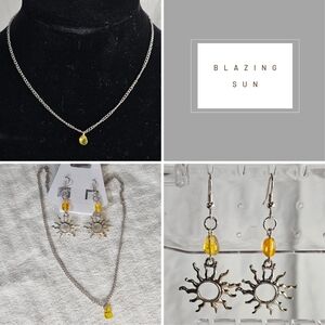Blazing Sun Silver and Yellow Jewelry Set